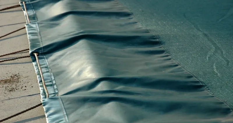 Pool safety cover on a pool.