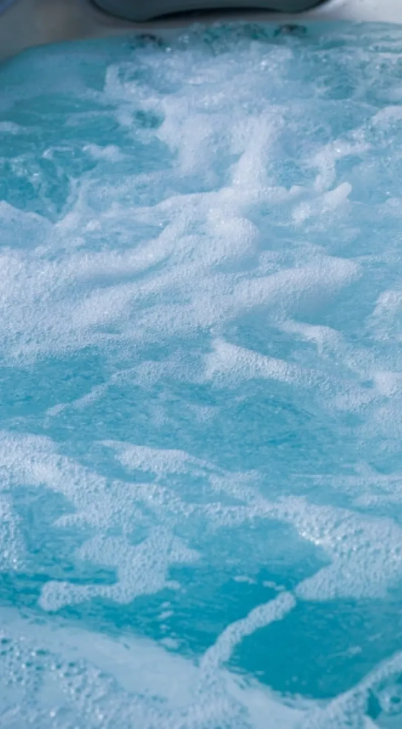 Bubbling hot tub.
