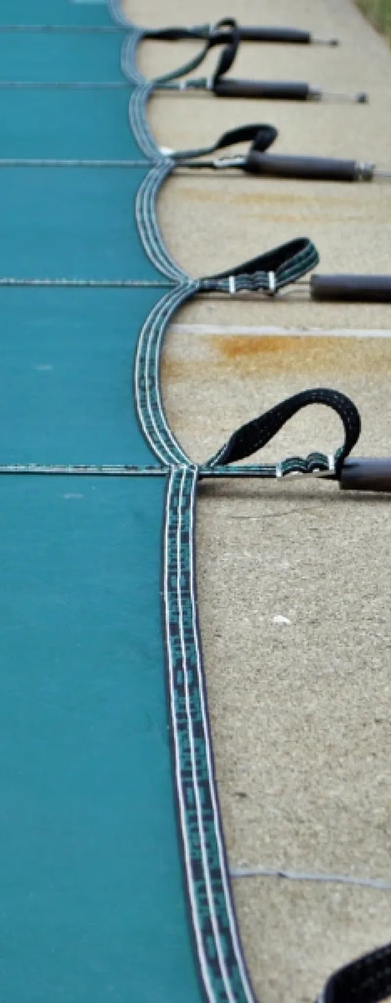 Pool cover on a backyard pool.