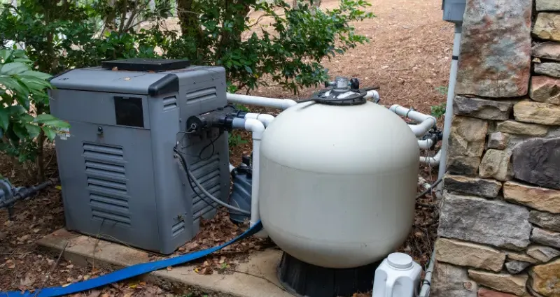 Pool pump from the outside.