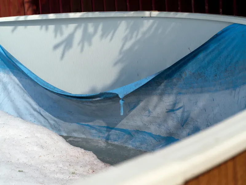 Damaged pool liner.